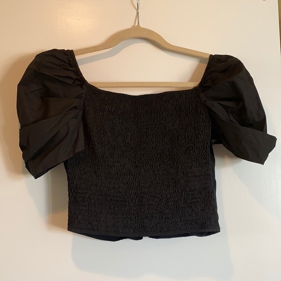 Off-the shoulder puffed sleeve blouse - Picture 3 of 5